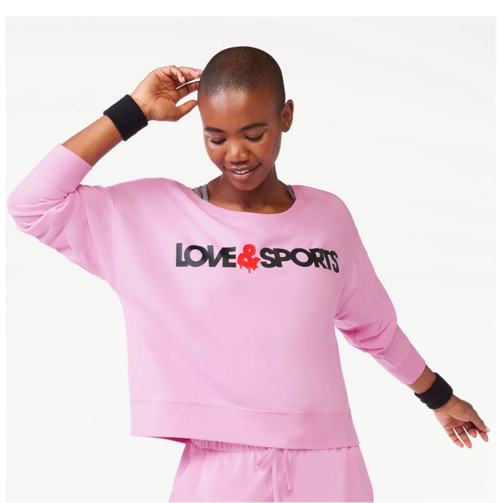 French Terry short and oversized lightweight sweatshirt with wide neckli…